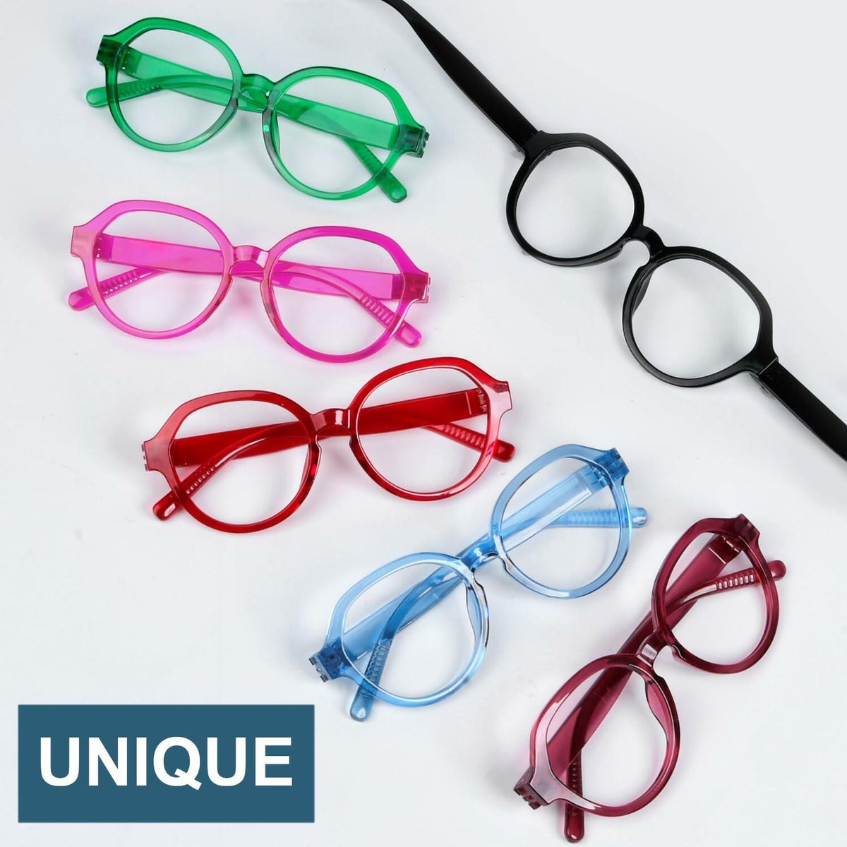 BLUELESS 6-Pack Oversized Reading Glasses +3.50 Metalless Screwless Spring