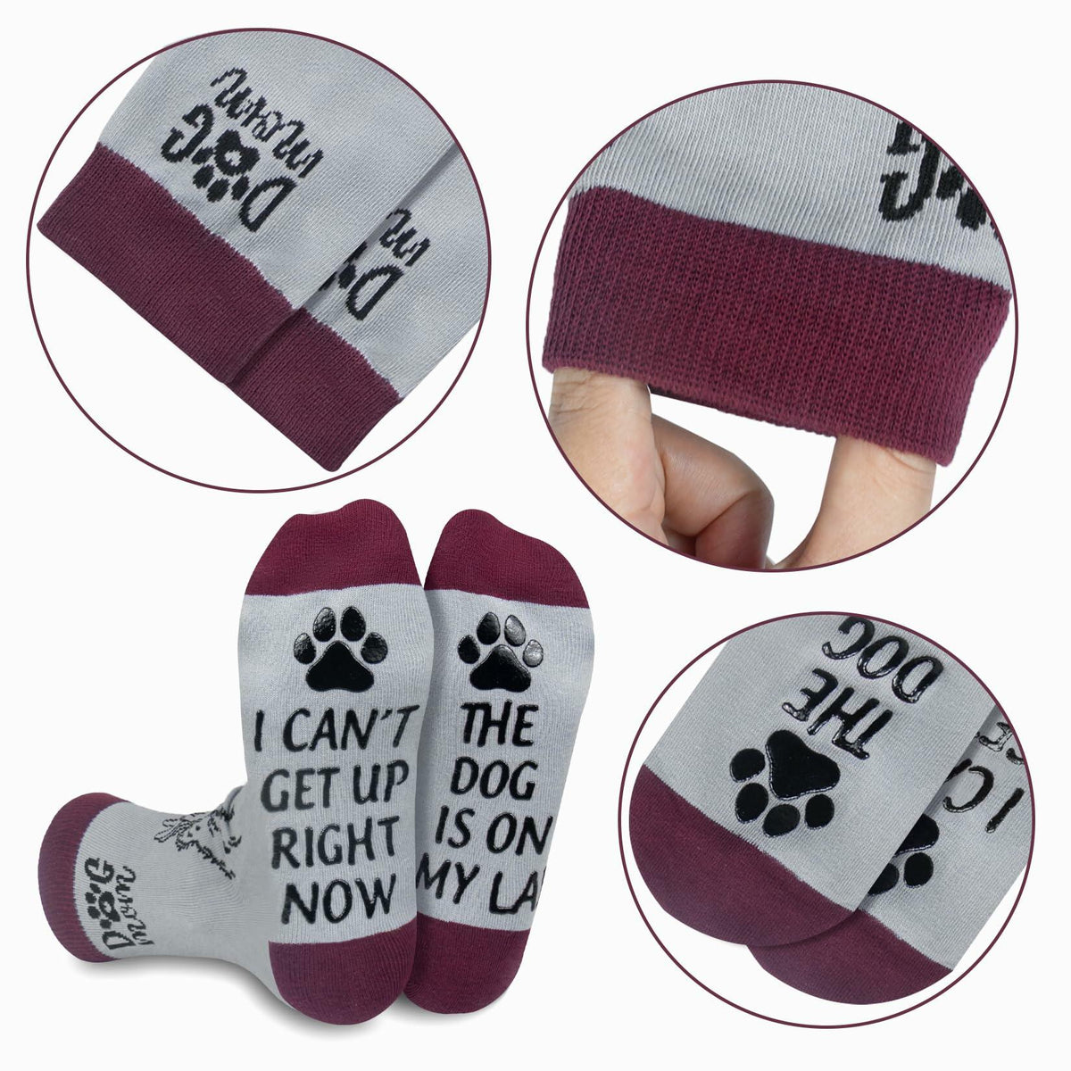 Huahui Dog Mom Socks for Women, Funny Dog Lover Gifts, 1 Pair