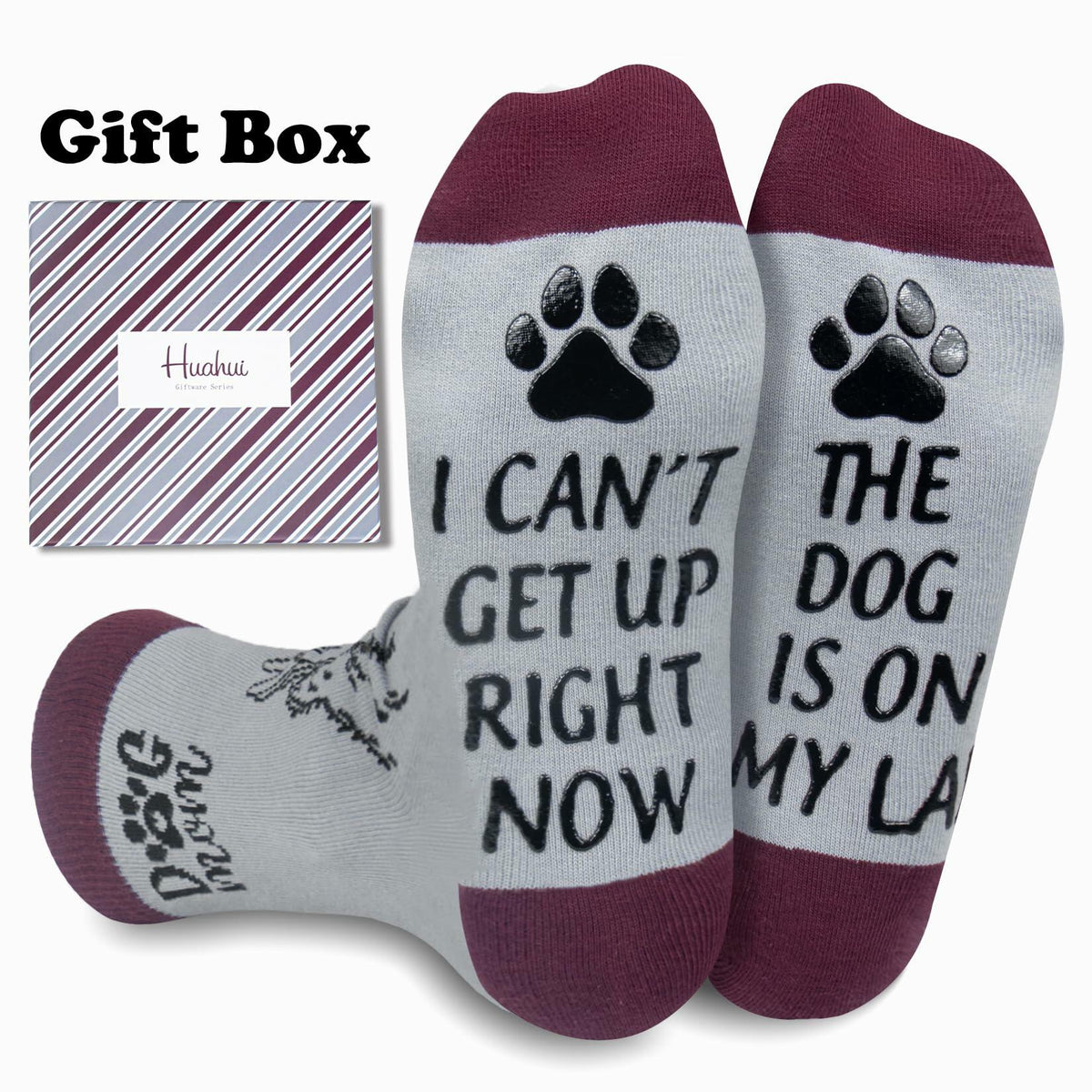 Huahui Dog Mom Socks for Women, Funny Dog Lover Gifts, 1 Pair