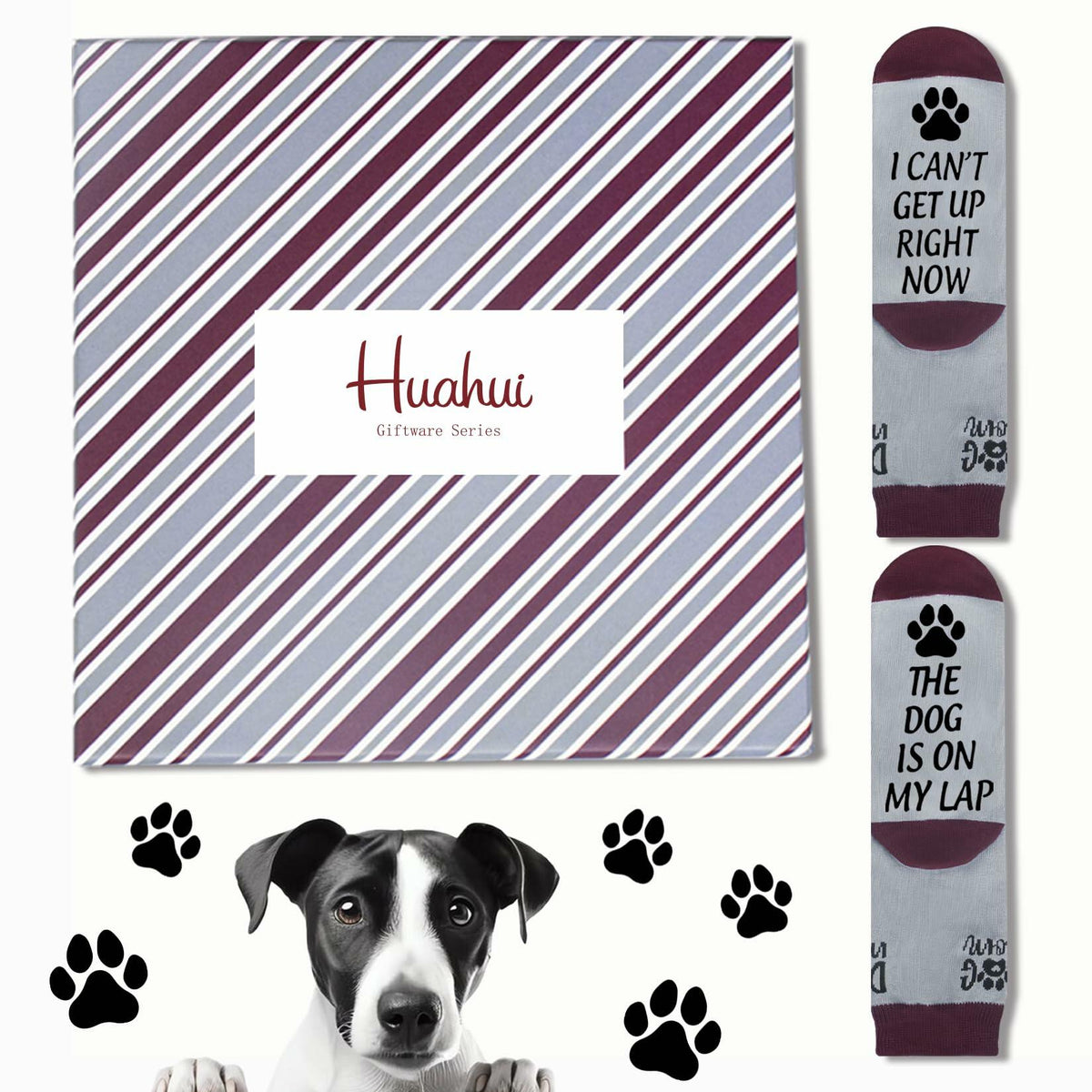 Huahui Dog Mom Socks for Women, Funny Dog Lover Gifts, 1 Pair