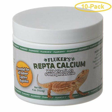 Fluker's Calcium with D3 4oz - Pack of 10 Reptile Supplement for Healthy Bones