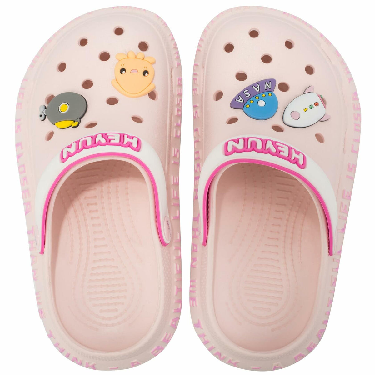 Azooken Kids Cute Clogs Slippers Pink Size 34 Lightweight Outdoor Shoes