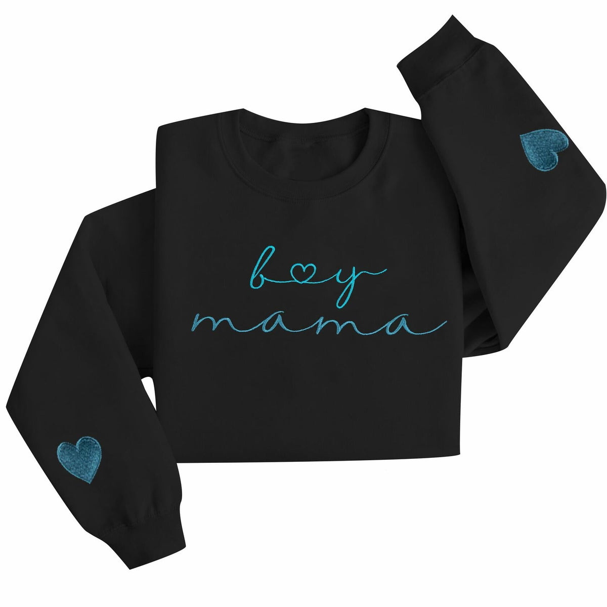MYHALF Women Mama Oversized Crewneck Sweatshirt Pink Embroidered LS