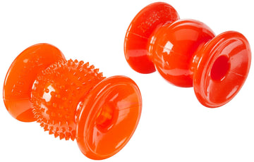 Neater Pets Rolly Cannoli 2 Pack Orange & Clear - 1 Bumpy & 1 Solid