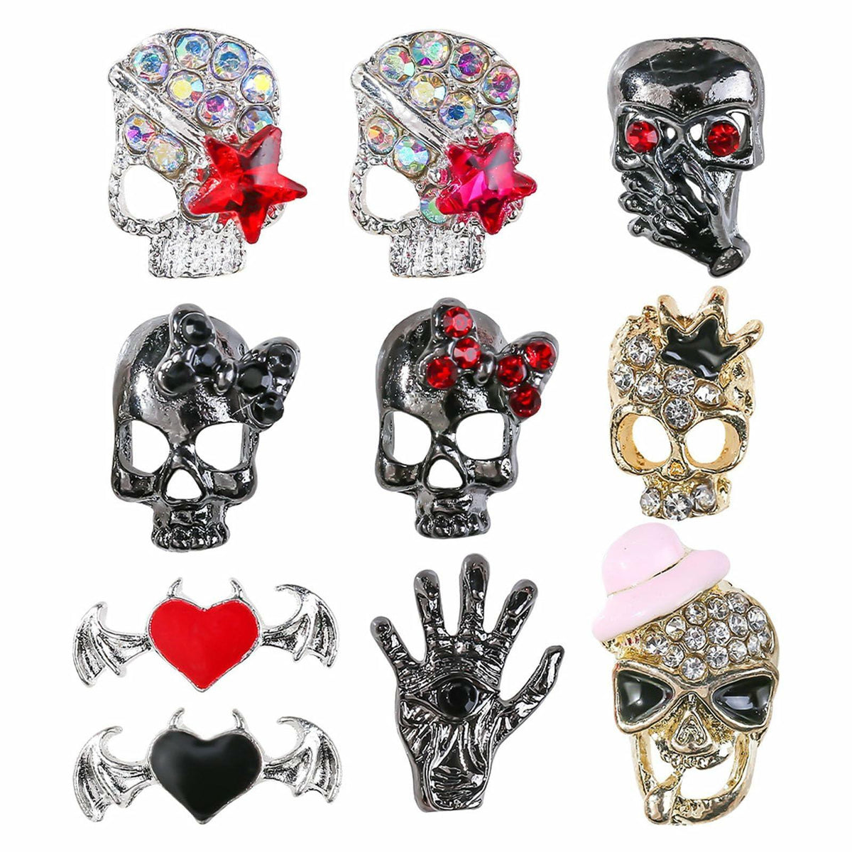 50pcs Handmade Dark Resin Bat Charms for Nails Halloween Accessories