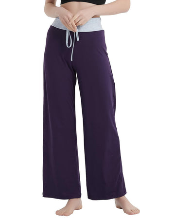 NEWCOSPLAY Women's Comfy Pajama Pants Casual Drawstring Wide Leg Size M