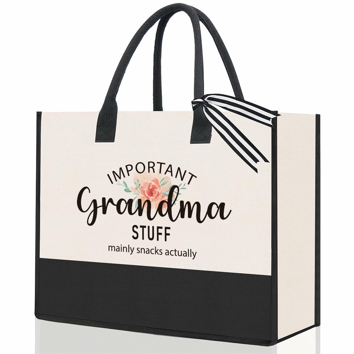 PKW Grandma Gift Tote Bag - Birthday Xmas Mother's Day Gift - From Grandchildren