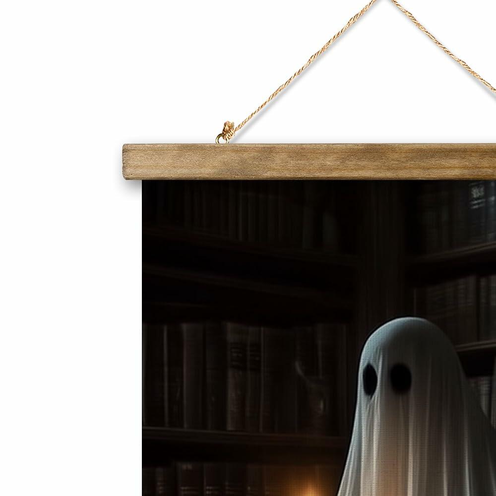 XIAOAIKA Vintage Halloween Ghost Poster 16x23in Linen Canvas Wall Art