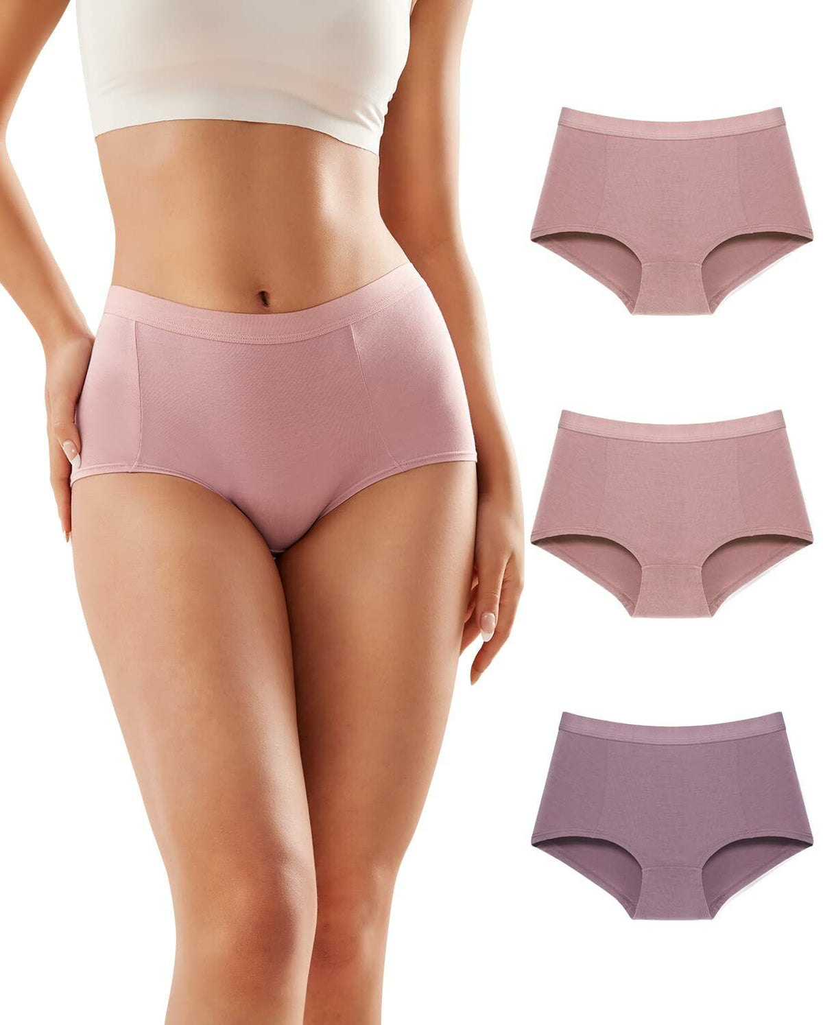 Reshinee Organic Micro Modal Women's Full Briefs 3 Pack Soft Breathable Panties