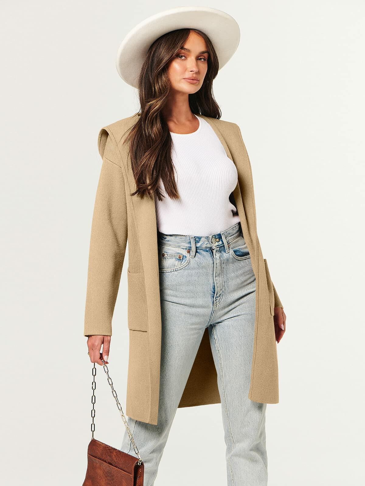 ANRABESS Oversized Knit Hoodie Cardigan Sweater Coatigan Women Size S