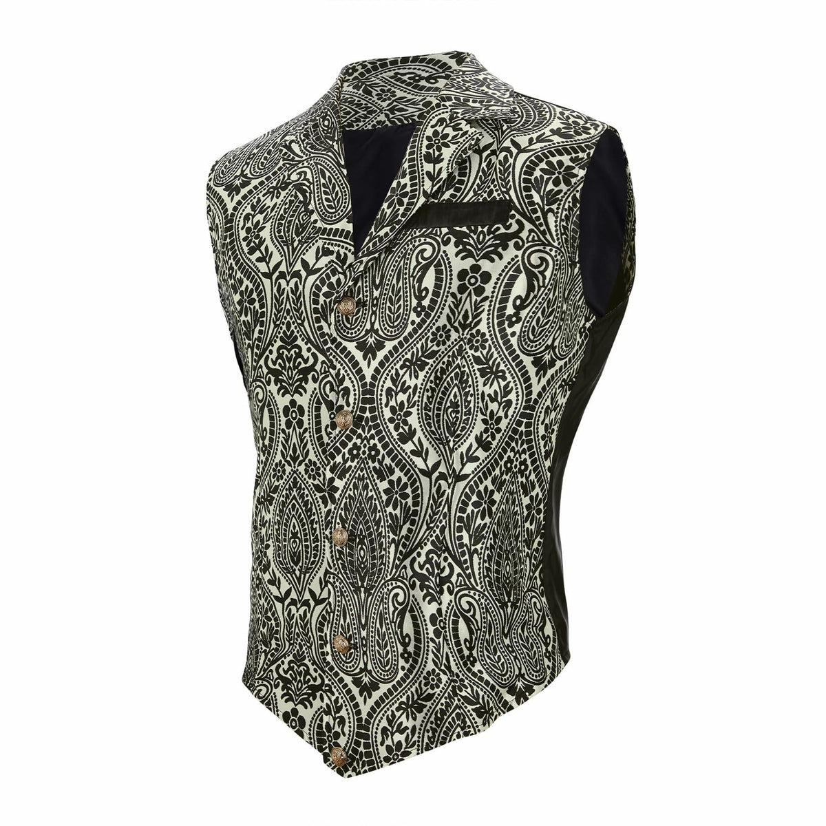 Century Star Men's Gold Vest Steampunk Pirate Western Formal XXL