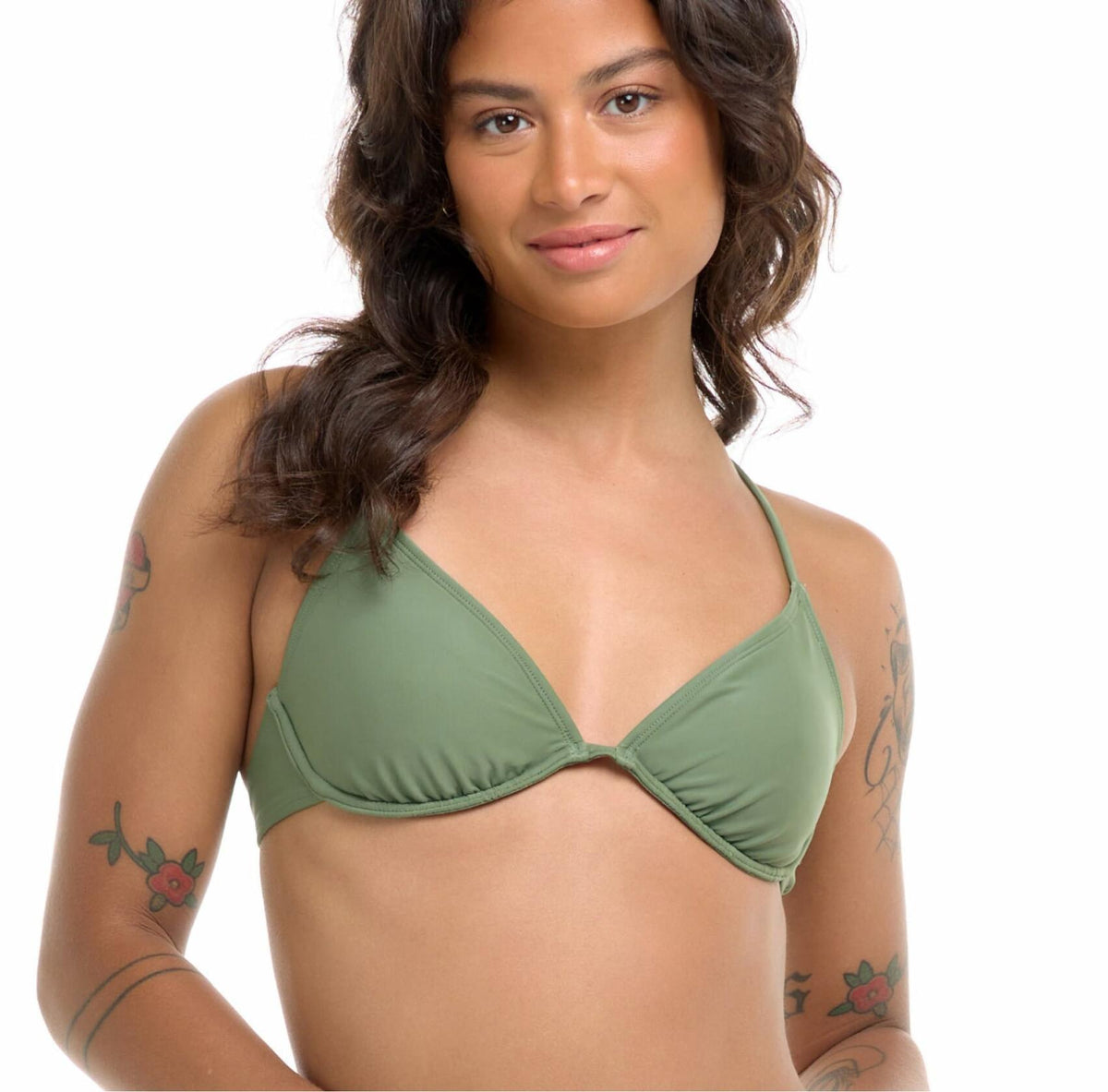 Body Glove Patsy Bikini Top Women's Size S Cactus Underwire Adjustable Back