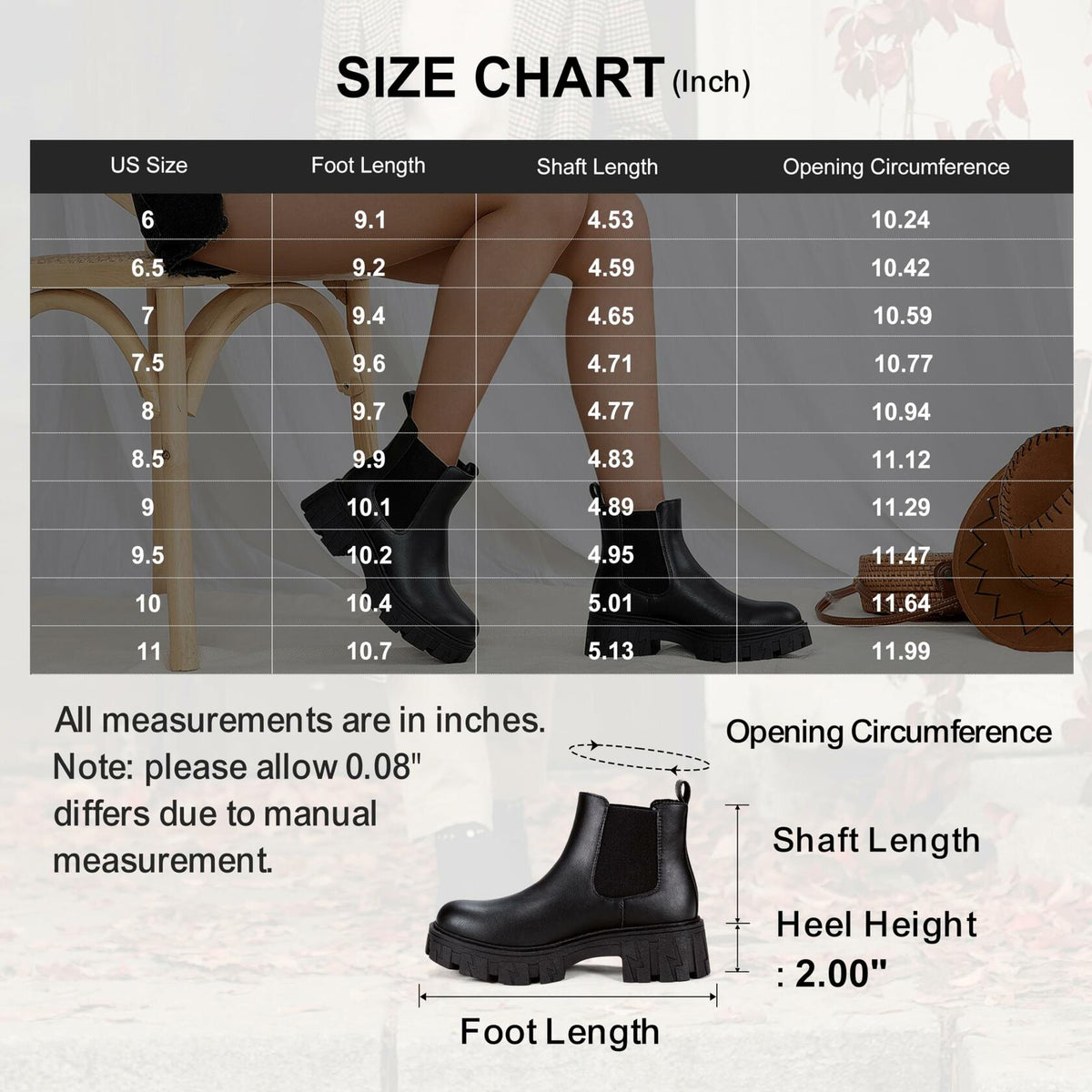 Jeossy Women's Nude Chelsea Combat Boots DJY9620, Platform, Size 9