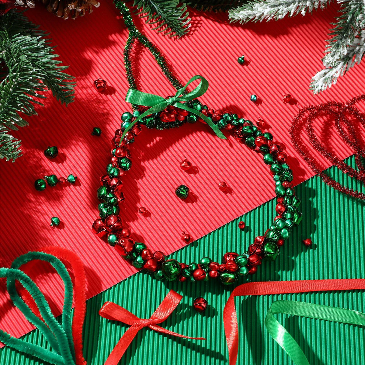 MorningRo 427 Christmas Bell Wreath Ornaments Set Classic DIY Xmas Decor