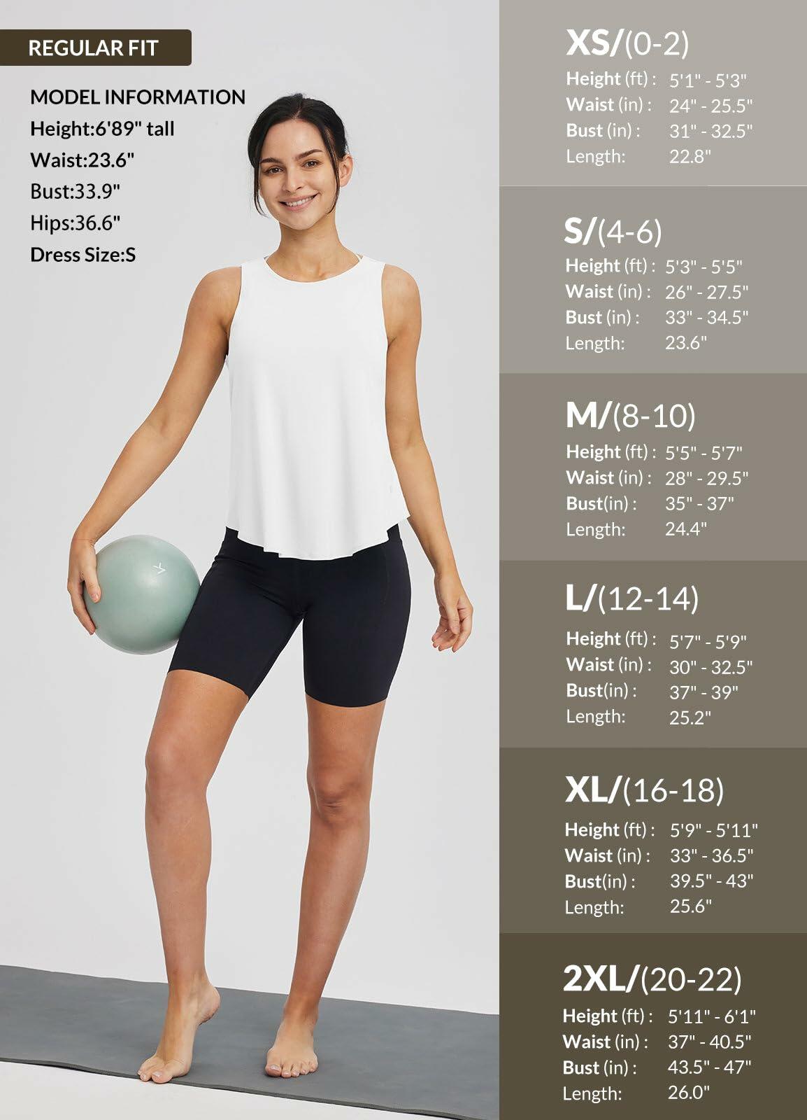 baleaf Women's Sleeveless Workout Yoga Tank Top White Size L Athletic Gym