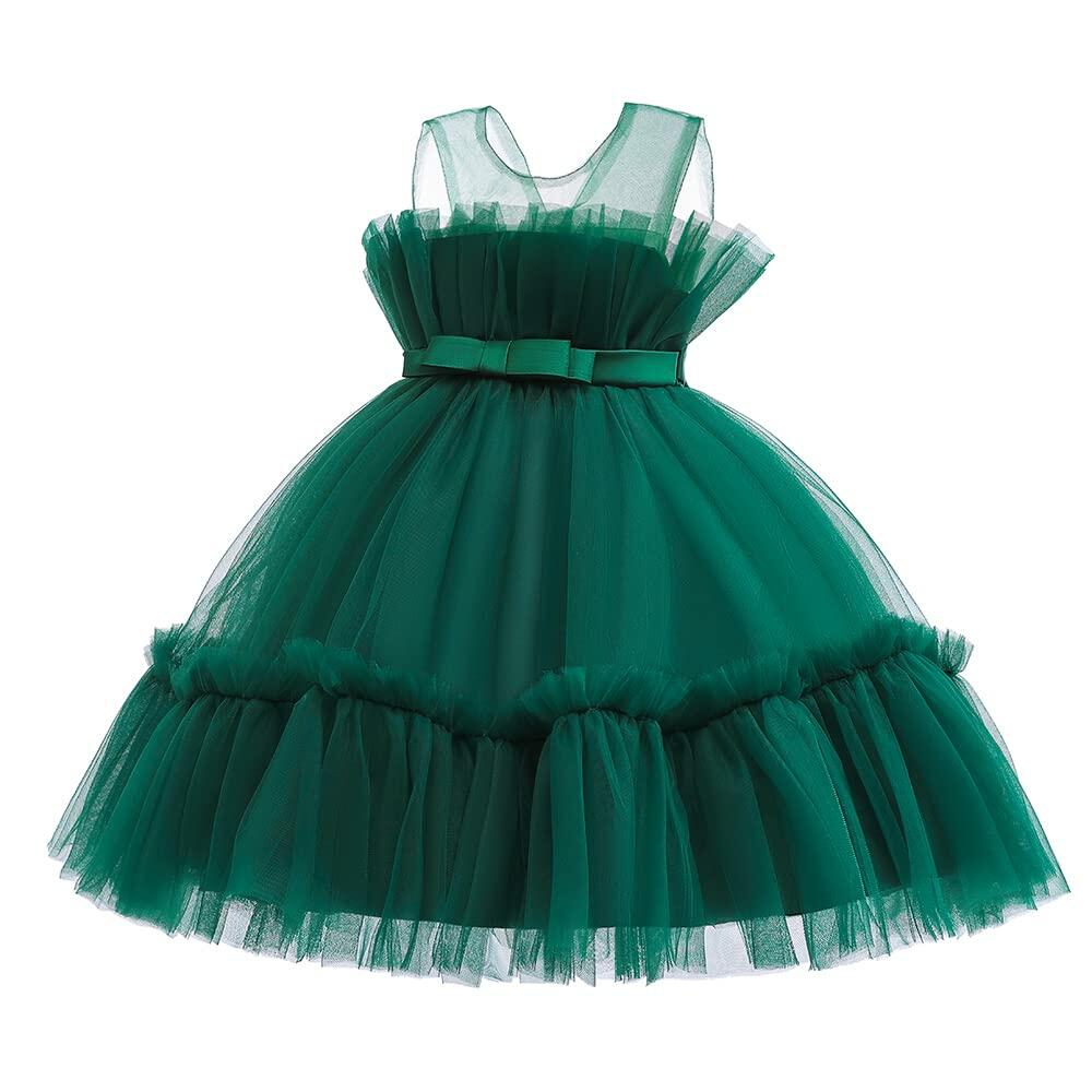 guchoo Girls Christmas Flower Ball Gown Dress Green, Size 12-18 months