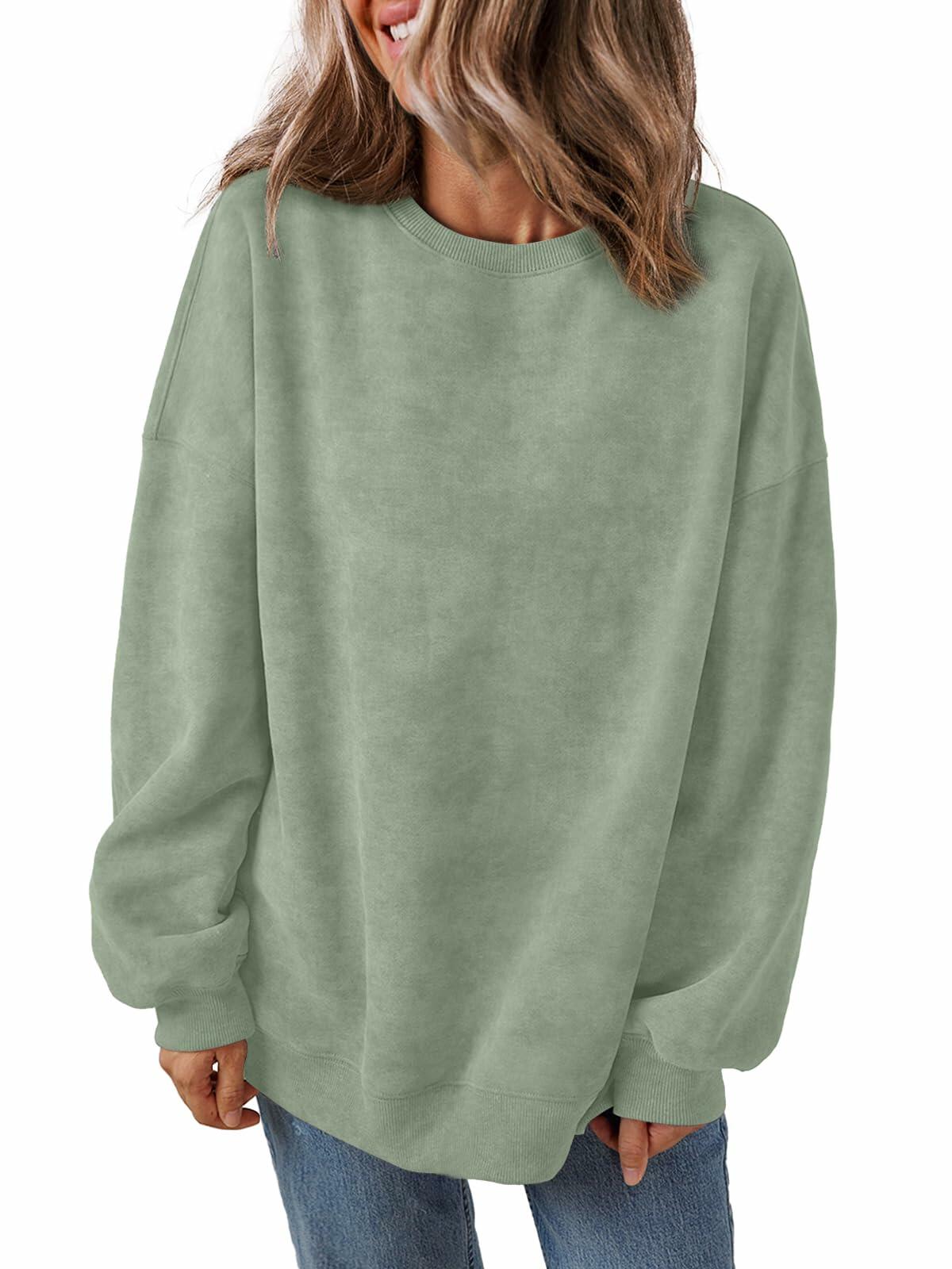 Trendy Queen Womens Oversized Sweatshirt Hoodie Brown Size M