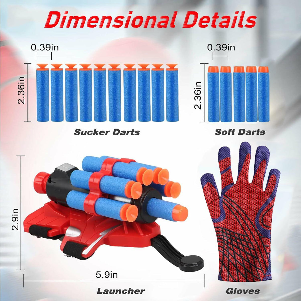XEUOME Spider Gloves Web Shooter Toy Kids Wrist Set Black