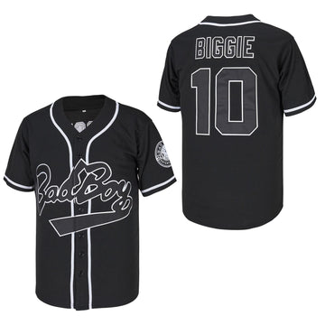 ACAIL Biggie Bad Boy Movie Baseball Jersey Stitched Black Size S