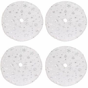 4pcs 15" Christmas Tree Skirt Set Mini Holiday Decoration