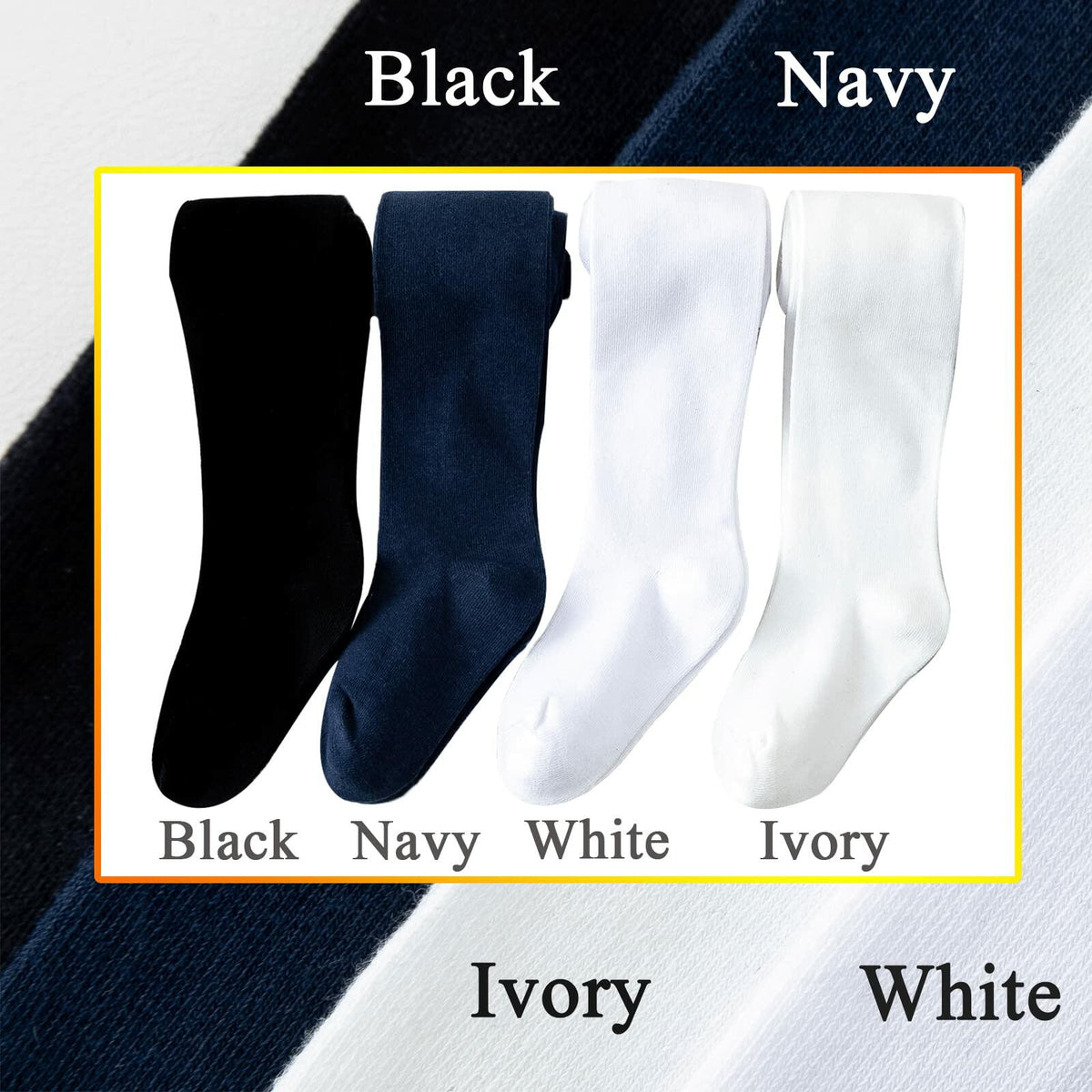 hakugoo Girls Tights 2 Pack Navy Toddler Cotton 2-4 Years