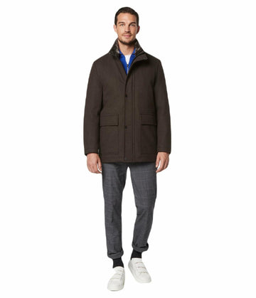 Andrew Marc Men's Softshell Jacket XL Hickory Removable Fur Collar