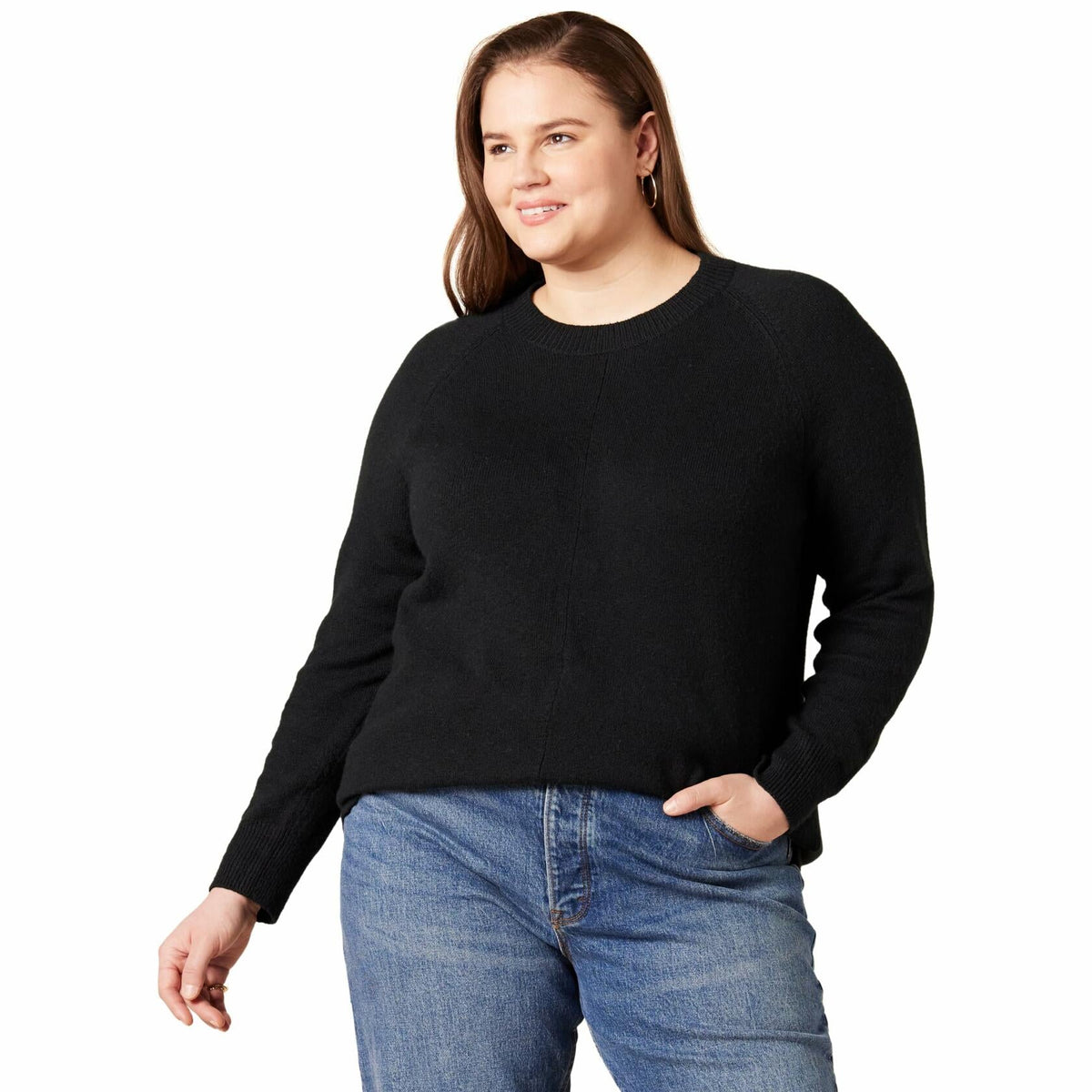 Amazon Essentials Women's Crewneck Sweater Classic Fit Soft Touch Black Size 2X