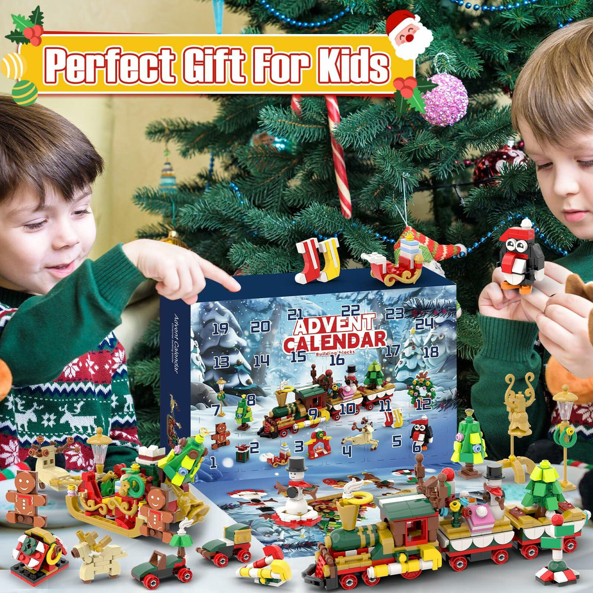 Christmas 2024 Blind Box Blocks 24-Day Countdown Calendar Kids 8-12