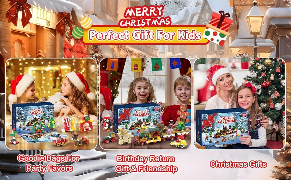 Christmas 2024 Blind Box Blocks 24-Day Countdown Calendar Kids 8-12