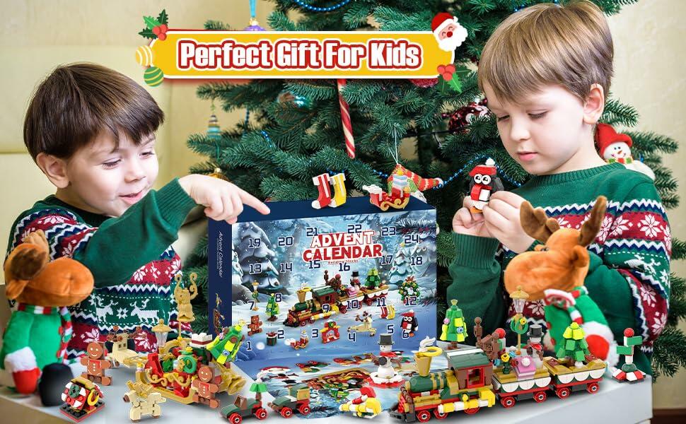 Christmas 2024 Blind Box Blocks 24-Day Countdown Calendar Kids 8-12