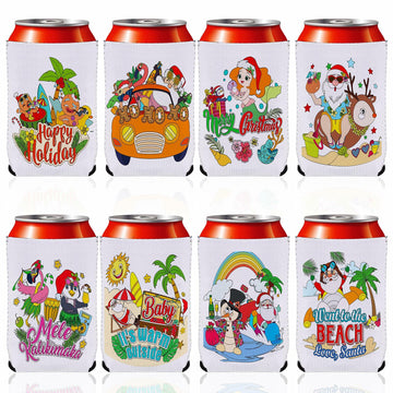 HOWAF 8pcs Christmas Coloring Crafts Sleeves for Kids Tropical Fun