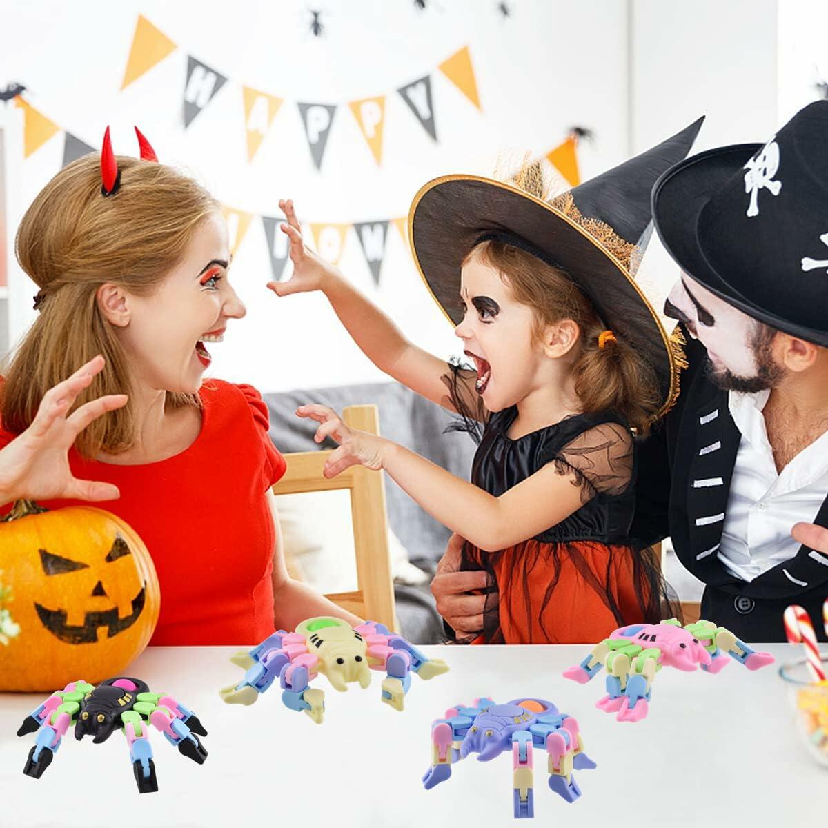 Menzcci 4 Pack Spider Fidget Spinners Stress Relief Toys Halloween Party