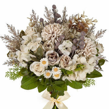Kimkusia Silk Artificial Flowers Bridal Wedding Decor Bouquet Faux Silk Roses