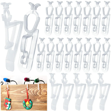 Queekay 30 Pack Clear Christmas Light Clips Universal Outdoor Gutter Shingle