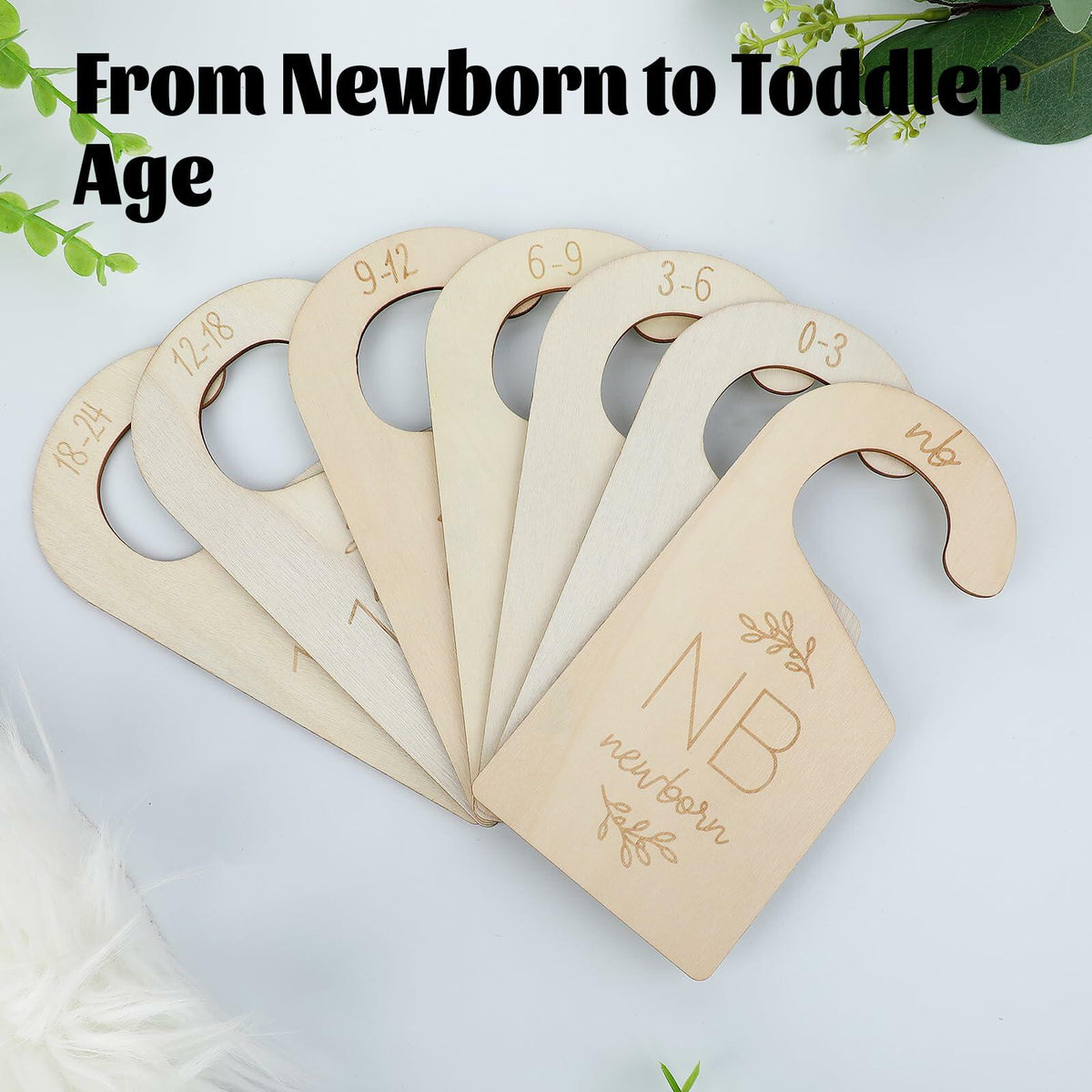 Qianyu Baby Closet Dividers Wooden Double-Sided Organizer Set of 7