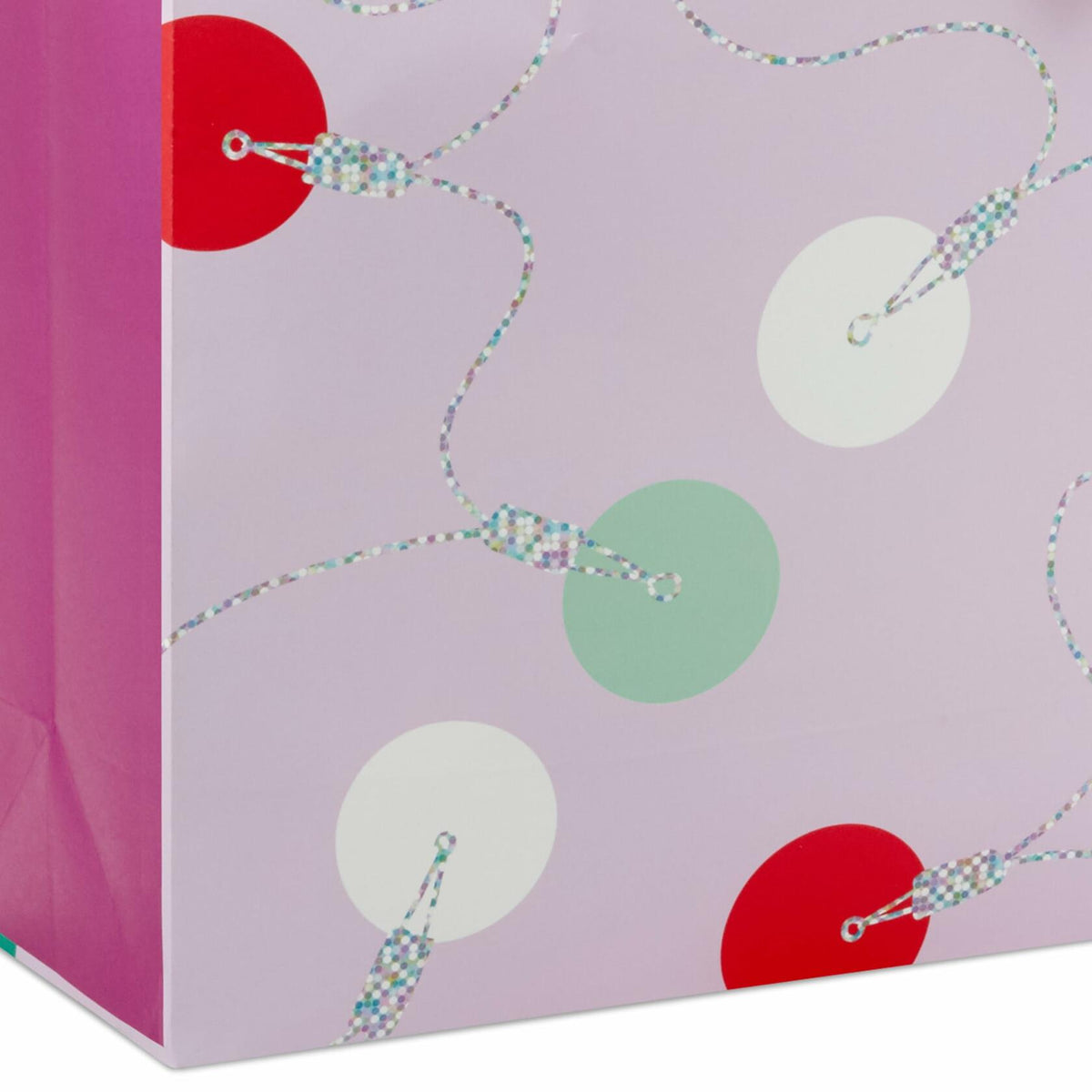 Hallmark 15" Extra Large Holiday Gift Bag Trendy Lights Pink with Tissue & Tag