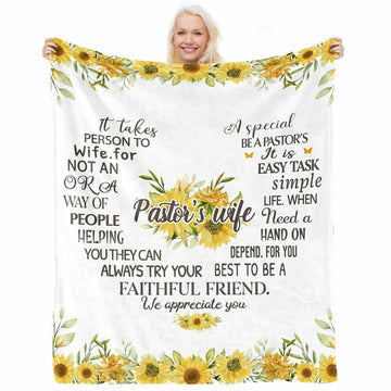 JTUOW Sunflower Blanket Pastor Appreciation Christian Gift 60x50