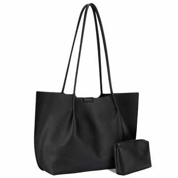 ZFZGFRCS Faux Leather Tote Bag Large Beige Handbag with Wallet