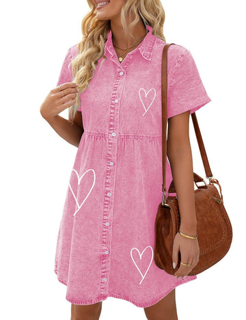 LookbookStore Pink Babydoll Dress Lightweight Casual Size L