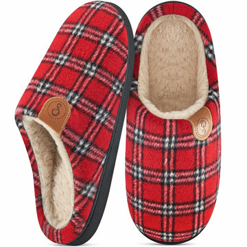 Ablanczoom Unisex Memory Foam House Slippers Slip On Anti Skid Red Size 46/47