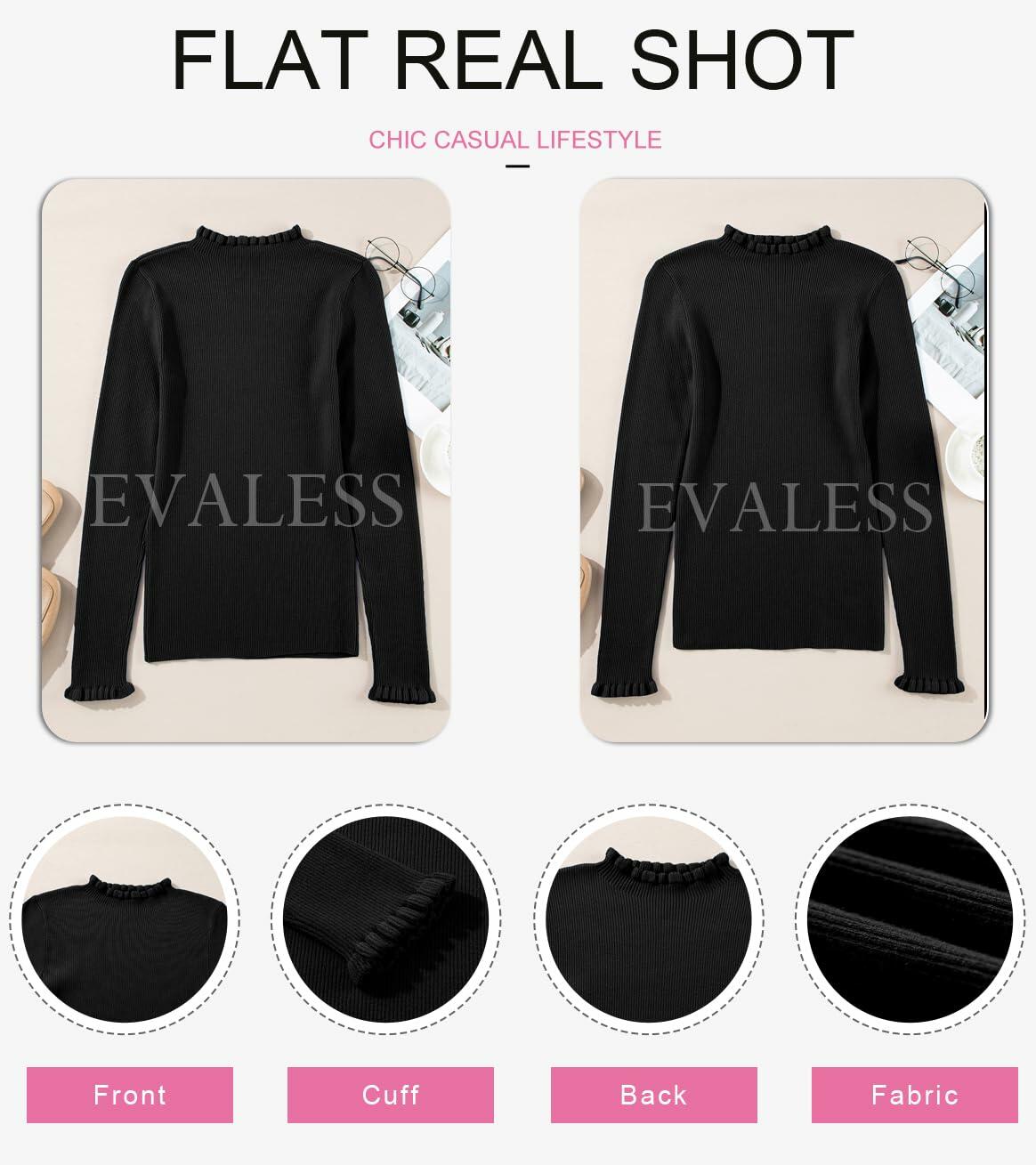 EVALESS Red Ribbed Knit Sweater Women Casual Long Sleeve Pullover Size XXL
