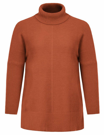 Hanna Nikole Plus Size Cowl Neck Sweater Long Sleeve Orange Size 16