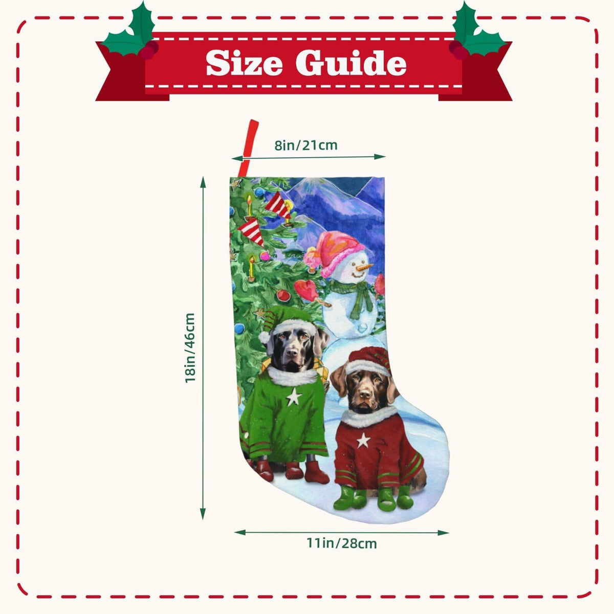 MOLAIGIN Christmas Black Labrador Chocolate lab Santa Dog Retriever 18 Inches