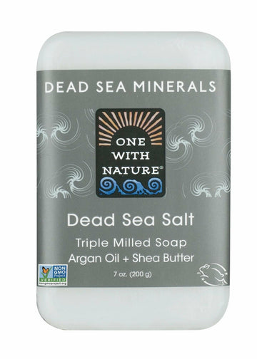 One With Nature Dead Sea Mineral Salt Soap 7oz Argan Oil Shea Butter