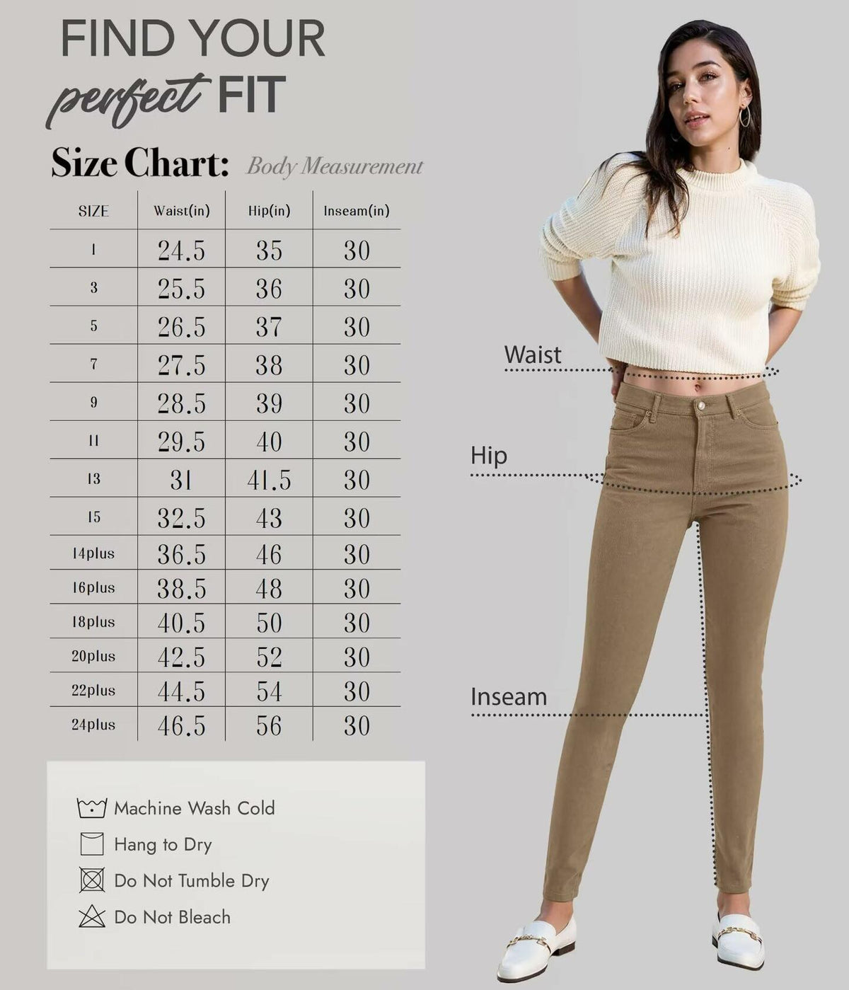 Hybrid & Company Corduroy Skinny Pants Camel Size 11