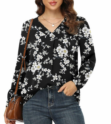 Jouica V Neck Tunic Top Women Black Size Small