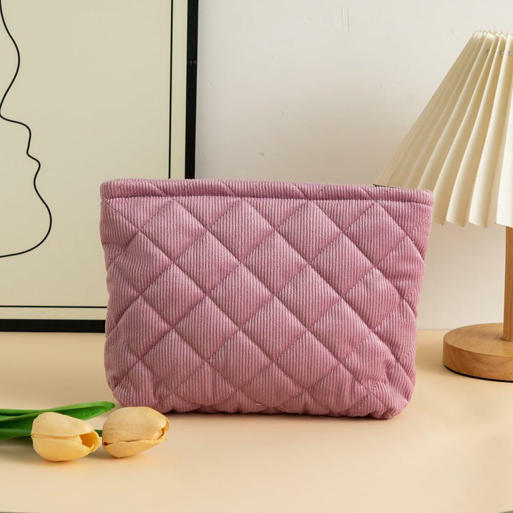 E-Tree Makeup Organizer Bag Soft-sided Zippered Pouch Purple