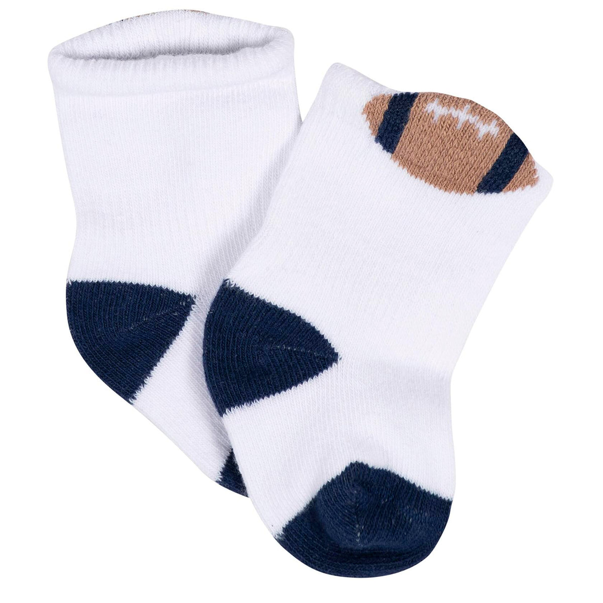 Gerber Baby Wiggle-Proof Socks Sports Blue 8-Pair Size 3-6 Months