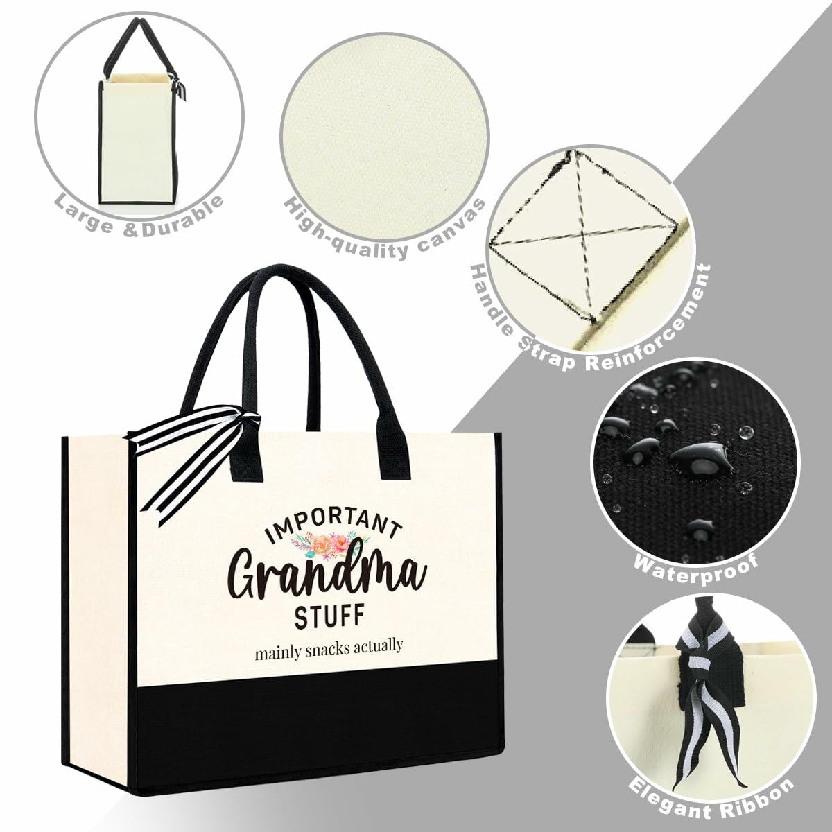 YUANHAO Grandma Tote Bag Large Beach Travel Gift Mothers Day Nana Gift