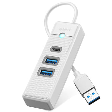 ORICO USB C Hub 3-Port USB 3.1 to USB 3.0 Adapter White 0.5ft Cable